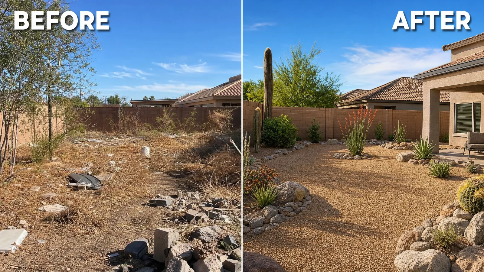 Overgrown lot before professional grading by Rent A Loader